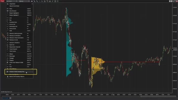 Volume Profile Drawing Tool - Screenshot Menu